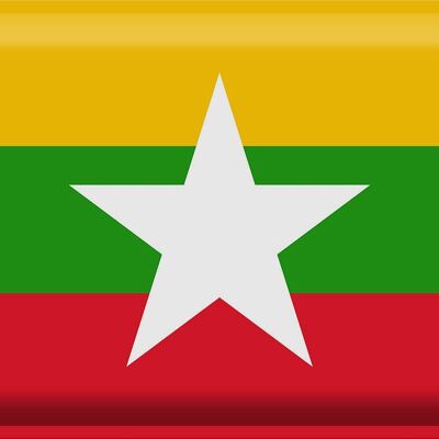 Letrero de Metal Bandera de Myanmar 40x30cm Bandera de Myanmar