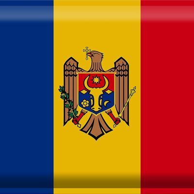Targa in metallo Bandiera della Moldavia 40x30 cm Bandiera della Moldavia