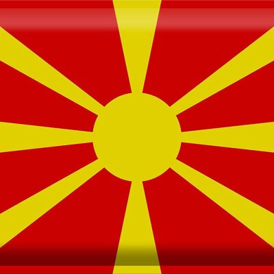 Cartel de chapa Bandera de Macedonia 40x30cm Bandera de Macedonia