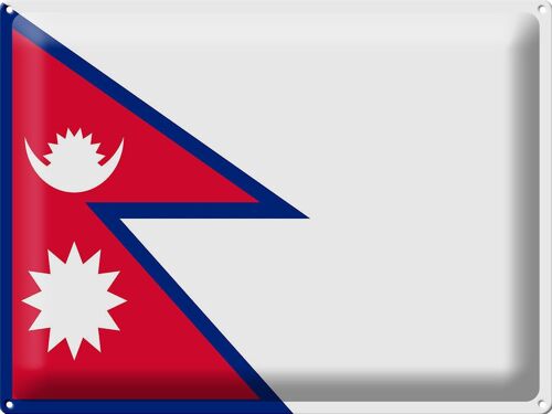 Blechschild Flagge Nepal 40x30cm Flag of Nepal
