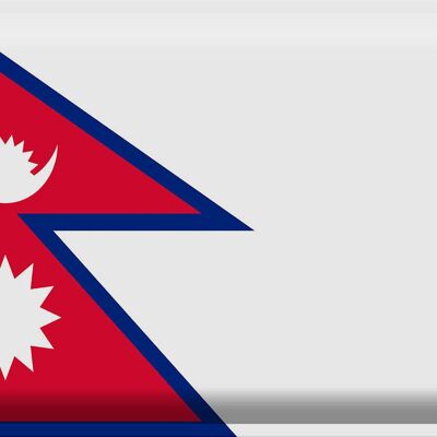 Targa in metallo Bandiera Nepal 40x30 cm Bandiera del Nepal
