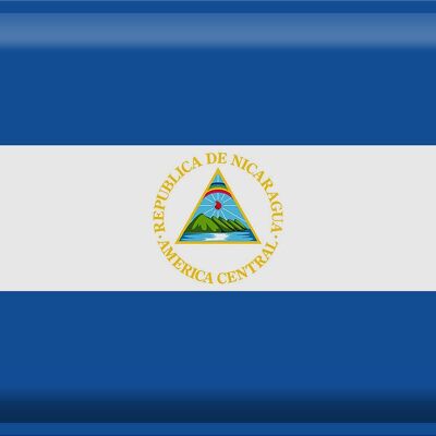 Cartel de chapa Bandera de Nicaragua 40x30cm Bandera de Nicaragua