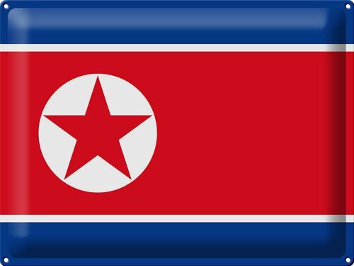 Blechschild Flagge Nordkorea 40x30cm Flag of North Korea