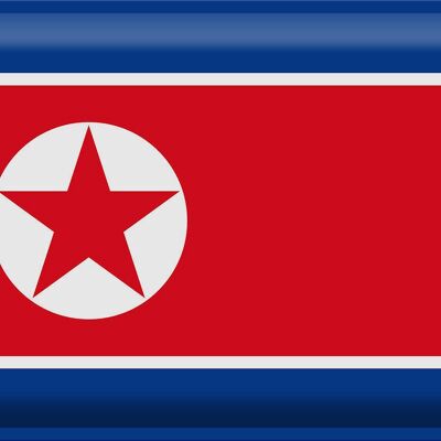 Signe en étain Drapeau de la Corée du Nord 40x30cm Drapeau de la Corée du Nord