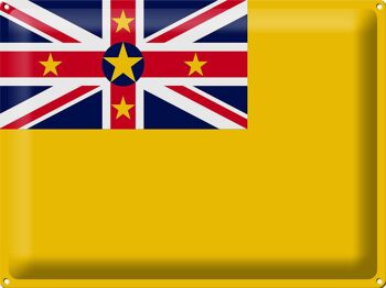 Signe en étain drapeau Niue 40x30cm drapeau de Niue 1
