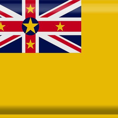 Targa in metallo Bandiera Niue 40x30 cm Bandiera di Niue