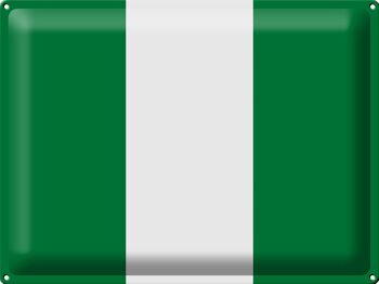 Signe en étain drapeau du Nigeria 40x30cm, drapeau du Nigeria 1