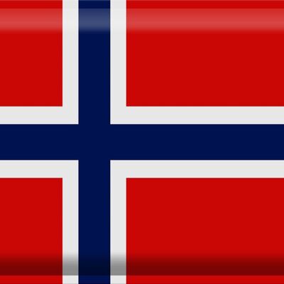 Targa in metallo Bandiera Norvegia 40x30 cm Bandiera della Norvegia
