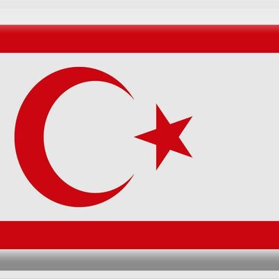 Cartel de chapa Bandera del Norte de Chipre 40x30cm Bandera del Norte de Chipre