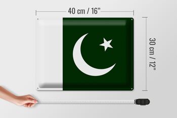 Drapeau du Pakistan en étain, 40x30cm, drapeau du Pakistan 4