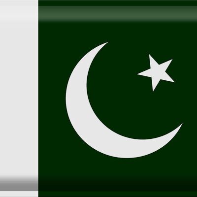 Targa in metallo Bandiera Pakistan 40x30 cm Bandiera del Pakistan