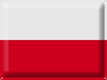 Signe en étain drapeau Pologne 40x30cm drapeau de la Pologne 1
