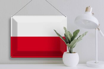 Signe en étain drapeau Pologne 40x30cm drapeau de la Pologne 3
