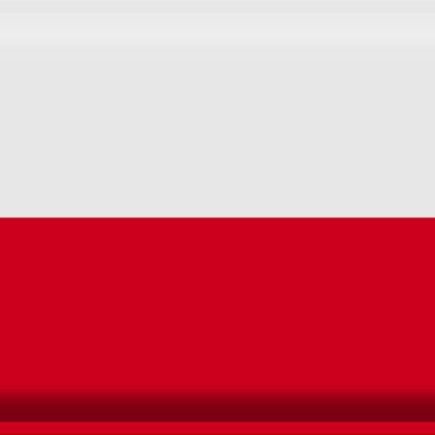 Cartel de chapa Bandera de Polonia 40x30cm Bandera de Polonia
