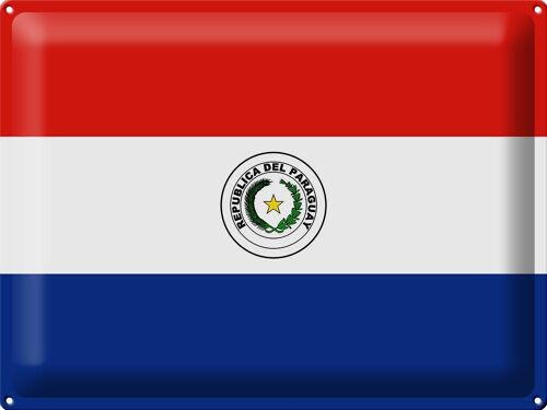 Blechschild Flagge Paraguay 40x30cm Flag of Paraguay