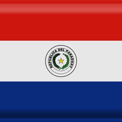 Blechschild Flagge Paraguay 40x30cm Flag of Paraguay