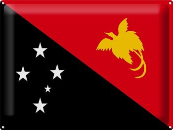 Signe en étain drapeau Papouasie-Nouvelle-Guinée 40x30cm Papouasie-Nouvelle-Guinée 1