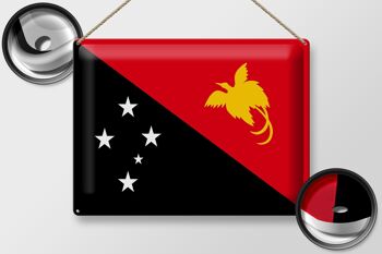 Signe en étain drapeau Papouasie-Nouvelle-Guinée 40x30cm Papouasie-Nouvelle-Guinée 2