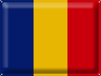 Signe en étain drapeau Roumanie 40x30cm drapeau de la Roumanie 1