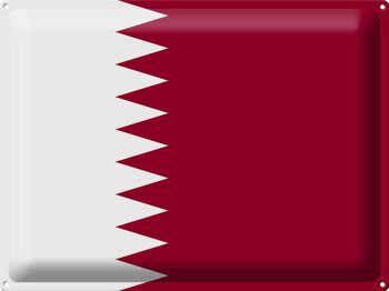 Signe en étain Drapeau du Qatar 40x30cm Drapeau du Qatar 1