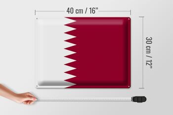 Signe en étain Drapeau du Qatar 40x30cm Drapeau du Qatar 4
