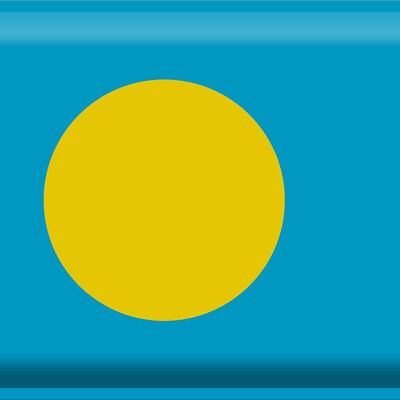 Blechschild Flagge Palau 40x30cm Flag of Palau