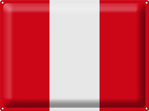 Blechschild Flagge Peru 40x30cm Flag of Peru
