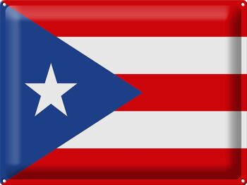Signe en étain drapeau de Porto Rico 40x30cm drapeau de Porto Rico 1