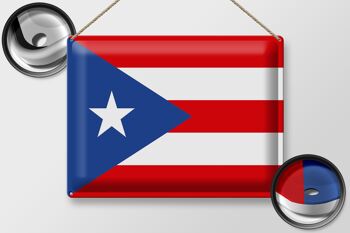 Signe en étain drapeau de Porto Rico 40x30cm drapeau de Porto Rico 2