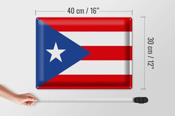 Signe en étain drapeau de Porto Rico 40x30cm drapeau de Porto Rico 4