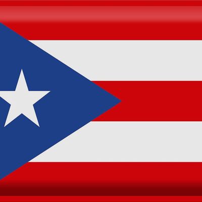 Blechschild Flagge Puerto Ricos 40x30cm Flag of Puerto Rico