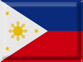 Drapeau des Philippines en étain, 40x30cm, drapeau des Philippines 1