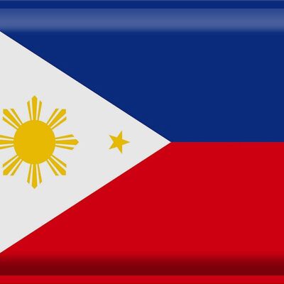 Targa in metallo Bandiera Filippine 40x30 cm Bandiera delle Filippine