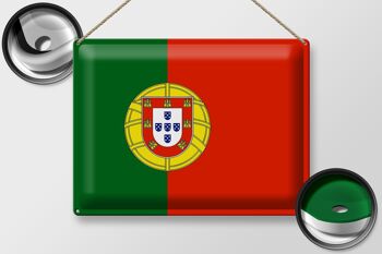 Signe en étain drapeau Portugal 40x30cm drapeau du Portugal 2