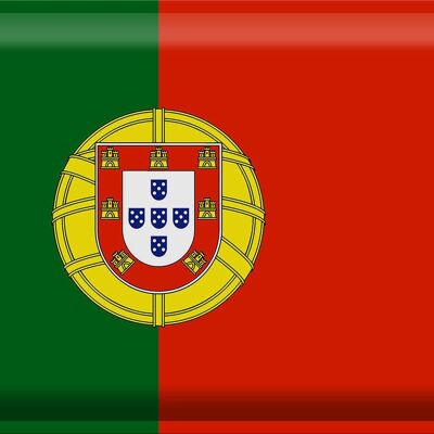 Targa in metallo Bandiera Portogallo 40x30 cm Bandiera del Portogallo