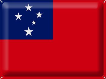 Signe en étain drapeau des Samoa 40x30cm drapeau des Samoa 1