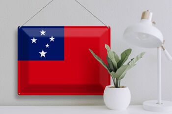 Signe en étain drapeau des Samoa 40x30cm drapeau des Samoa 3