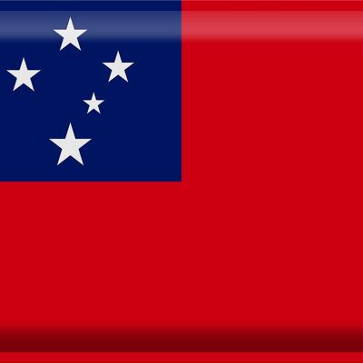 Signe en étain drapeau des Samoa 40x30cm drapeau des Samoa