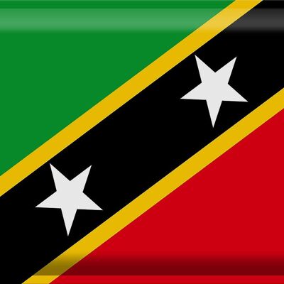 Signe en étain drapeau St. Kitts et Nevis 40x30cm Saint Kitts