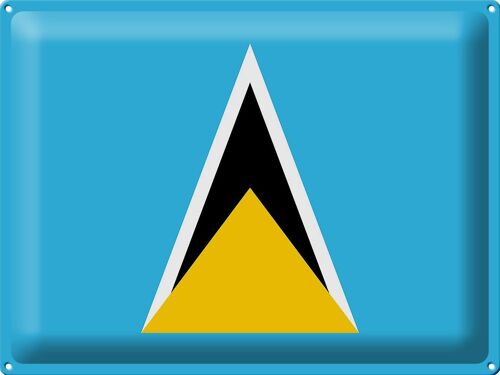 Blechschild Flagge Saint Lucias 40x30cm Flag of Saint Lucia