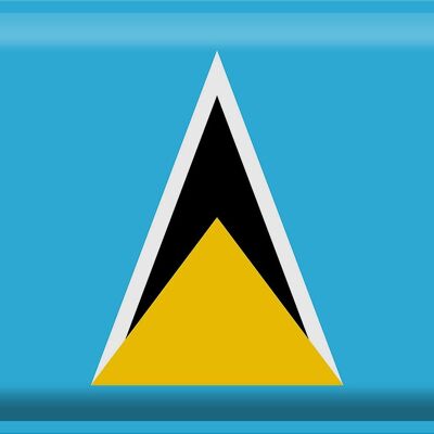 Blechschild Flagge Saint Lucias 40x30cm Flag of Saint Lucia