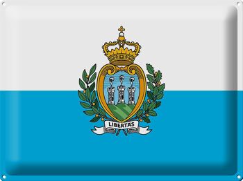 Signe en étain drapeau de Saint-Marin 40x30cm drapeau de Saint-Marin 1