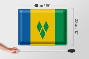 Panneau en tôle drapeau Saint-Vincent-et-Grenadines 40x30cm 4