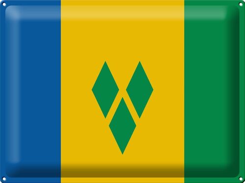 Blechschild Flagge Saint Vincent und Grenadinen 40x30cm