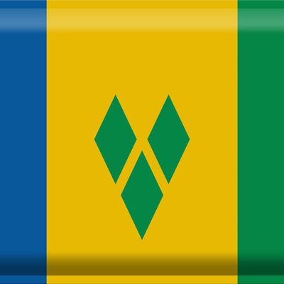 Targa in metallo bandiera Saint Vincent e Grenadine 40x30 cm