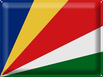 Signe en étain drapeau des Seychelles 40x30cm drapeau des Seychelles 1