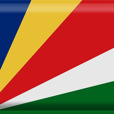 Cartel de chapa Bandera de Seychelles 40x30cm Bandera de Seychelles