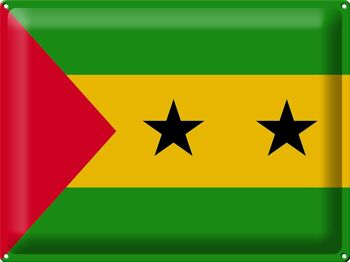 Plaque en tôle drapeau São Tomé et Príncipe 40x30cm São Tomé 1