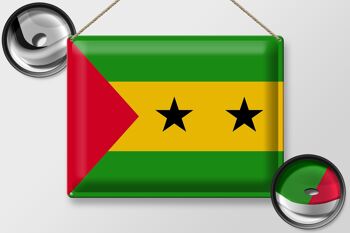 Plaque en tôle drapeau São Tomé et Príncipe 40x30cm São Tomé 2