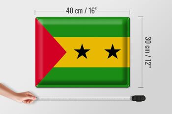 Plaque en tôle drapeau São Tomé et Príncipe 40x30cm São Tomé 4